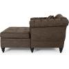 Christopher Knight Home Audrey 62.50″ Tufted Loveseat Chaise, Sleeper Sofa, Scroll Armchair, Upholstered Loveseat Sofa Chair, Large Leisure Couch Bed, Oversized Lounge Chair for Living Room, Blue(Brown)