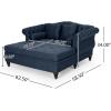 Christopher Knight Home Audrey 62.50″ Tufted Loveseat Chaise, Sleeper Sofa, Scroll Armchair, Upholstered Loveseat Sofa Chair, Large Leisure Couch Bed, Oversized Lounge Chair for Living Room, Blue(Navy Blue)