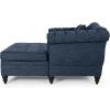 Christopher Knight Home Audrey 62.50″ Tufted Loveseat Chaise, Sleeper Sofa, Scroll Armchair, Upholstered Loveseat Sofa Chair, Large Leisure Couch Bed, Oversized Lounge Chair for Living Room, Blue(Navy Blue)