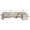 Christopher Knight Home Azir 104.00″ Wooden Frame Modular L-Shape Sofa Couch, Modern Sectional Sofa with Thick Cushions for Living Room, Comfy Fabric Upholstered Couch with Deep Seat, Beige