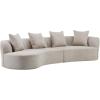 Christopher Knight Home Braebt 126″ Comfy Upholstered Cloud Couch, 5-Seater Sofa Couches, Curved Modular Sectional Sofa with 4 Throw Pillows for Living Room, Study, No Assembly Required, Almond(Almond)