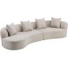 Christopher Knight Home Braebt 126″ Comfy Upholstered Cloud Couch, 5-Seater Sofa Couches, Curved Modular Sectional Sofa with 4 Throw Pillows for Living Room, Study, No Assembly Required, Almond(Almond)