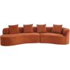 Christopher Knight Home Braebt 126″ Comfy Upholstered Cloud Couch, 5-Seater Sofa Couches, Curved Modular Sectional Sofa with 4 Throw Pillows for Living Room, Study, No Assembly Required, Almond(Dark Orange)