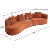 Christopher Knight Home Braebt 126″ Comfy Upholstered Cloud Couch, 5-Seater Sofa Couches, Curved Modular Sectional Sofa with 4 Throw Pillows for Living Room, Study, No Assembly Required, Almond(Dark Orange)