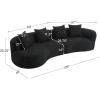 Christopher Knight Home Braebt 126″ Comfy Upholstered Cloud Couch, 5-Seater Sofa Couches, Curved Modular Sectional Sofa with 4 Throw Pillows for Living Room, Study, No Assembly Required, Almond(Black)