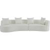 Christopher Knight Home Braebt 126″ Comfy Upholstered Cloud Couch, 5-Seater Sofa Couches, Curved Modular Sectional Sofa with 4 Throw Pillows for Living Room, Study, No Assembly Required, Almond(Beige)
