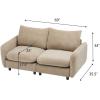Christopher Knight Home Bricez 69″ Loveseat, Upholstered Sofa, Modular Couch, Oversized Loveseat, Spacious Seating Sofa Couch, Comfort Sectional Corner Wooden Chair for Living Room Home Office, White(Camel)