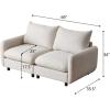 Christopher Knight Home Bricez 69″ Loveseat, Upholstered Sofa, Modular Couch, Oversized Loveseat, Spacious Seating Sofa Couch, Comfort Sectional Corner Wooden Chair for Living Room Home Office, White(White)