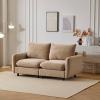 Christopher Knight Home Bricez 69″ Loveseat, Upholstered Sofa, Modular Couch, Oversized Loveseat, Spacious Seating Sofa Couch, Comfort Sectional Corner Wooden Chair for Living Room Home Office, White(Camel)