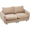 Christopher Knight Home Bricez 69″ Loveseat, Upholstered Sofa, Modular Couch, Oversized Loveseat, Spacious Seating Sofa Couch, Comfort Sectional Corner Wooden Chair for Living Room Home Office, White(Camel)