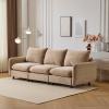 Christopher Knight Home Bricez Modern Fabric Upholstered 3 Seater Sofa Couch, Wooden Home Sofa Living Room with Deep Seat, Comfy Cloud Couch with Pillow for Bedroom, Home Office, Camel(Camel)