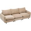 Christopher Knight Home Bricez Modern Fabric Upholstered 3 Seater Sofa Couch, Wooden Home Sofa Living Room with Deep Seat, Comfy Cloud Couch with Pillow for Bedroom, Home Office, Camel(Camel)