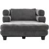 Christopher Knight Home Guti 52.4″ Chaise Lounge Chair Indoor, Chenille Upholstered Sofa Bed Couch with Deep Seat, Modern Comfy Lounger with Layered Armrests, Sleeper Sofa for Living Room, Grey(Grey)
