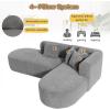 Christopher Knight Home Mirod Sectional Cornor Sofa, L-Shaped Chaise Couch, Mocular Lounge Chair, Spacious Seating Couch, Curve Seat with Wide Stitching, Reading Sofa for Living Room Homerest, Gray(Grey)