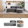 Christopher Knight Home Mirod Sectional Cornor Sofa, L-Shaped Chaise Couch, Mocular Lounge Chair, Spacious Seating Couch, Curve Seat with Wide Stitching, Reading Sofa for Living Room Homerest, Gray(Grey)