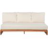 Christopher Knight Home Poppy Acacia Wood Outdoor 3 Seater Sofa with Cushion, Wooden Patio Sofa Couch with Cushion, Comfy Armless Cloud Sofa Couch, Patio Furniture Sofa Set, Teak+Beige(Teak+beige)