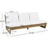 Christopher Knight Home Wicos Modern Acacia Wood Outdoor Sofa with Cushion, Wood Patio Sofa Chair Armless Design, Garden Backyard Outdoor Lounge Sofa Couch with Water-Resistant Cushion, Teak+White