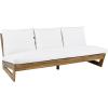 Christopher Knight Home Wicos Modern Acacia Wood Outdoor Sofa with Cushion, Wood Patio Sofa Chair Armless Design, Garden Backyard Outdoor Lounge Sofa Couch with Water-Resistant Cushion, Teak+White