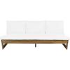 Christopher Knight Home Wicos Modern Acacia Wood Outdoor Sofa with Cushion, Wood Patio Sofa Chair Armless Design, Garden Backyard Outdoor Lounge Sofa Couch with Water-Resistant Cushion, Teak+White