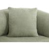 Christopher Knight Home Yule Living Room Wooden 3-Seater Sofa,Boucle Fabric Upholstered Lounge Sofa Couch,Home Office/Bedroom Sofa Chair with Accent Pillow,Comfy Reading Cloud Sofa,Milky White + Brown(Light Green + Brown)