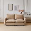 Christopher Knight Home Bricez 69″ Loveseat, Upholstered Sofa, Modular Couch, Oversized Loveseat, Spacious Seating Sofa Couch, Comfort Sectional Corner Wooden Chair for Living Room Home Office, White(Camel)
