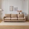 Christopher Knight Home Bricez Modern Fabric Upholstered 3 Seater Sofa Couch, Wooden Home Sofa Living Room with Deep Seat, Comfy Cloud Couch with Pillow for Bedroom, Home Office, Camel(Camel)