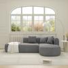 Christopher Knight Home Mirod Sectional Cornor Sofa, L-Shaped Chaise Couch, Mocular Lounge Chair, Spacious Seating Couch, Curve Seat with Wide Stitching, Reading Sofa for Living Room Homerest, Gray(Grey)