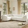 Christopher Knight Home Negav L-Shaped Upholstered Living Room Sofa, Boucle Fabric Modern Curved Sectional Sofa, Wooden Large Sofa Couch for Living Room, Home Office, Light Beige(Light Beige)
