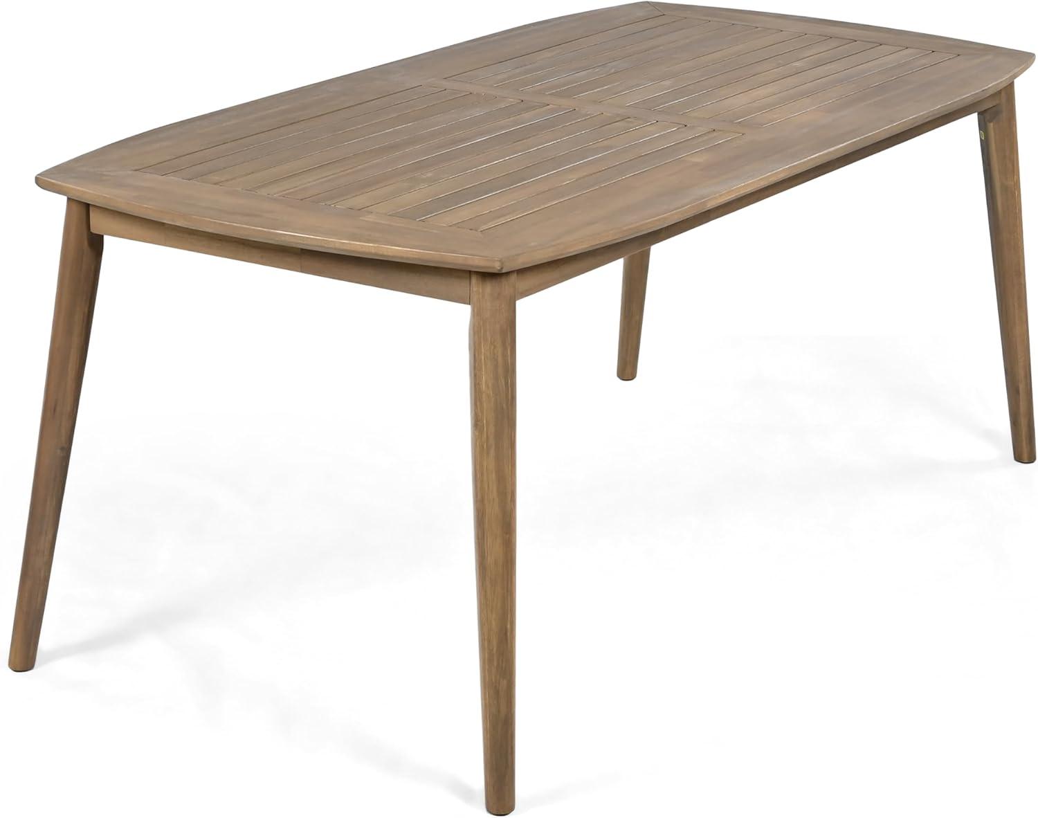 image:imageChristopher Knight Home Keyon Farmhouse Patio Acacia Wood Dining Table Outdoor Dining Room Table for 8 Persons Rectangular Dining Table for BackyardGarden Light Brown