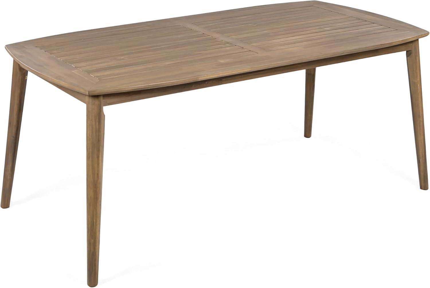 image:imageChristopher Knight Home Keyon Farmhouse Patio Acacia Wood Dining Table Outdoor Dining Room Table for 8 Persons Rectangular Dining Table for BackyardGarden Light Brown