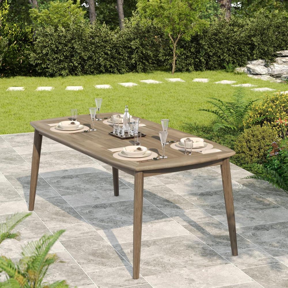 image:imageChristopher Knight Home Keyon Farmhouse Patio Acacia Wood Dining Table Outdoor Dining Room Table for 8 Persons Rectangular Dining Table for BackyardGarden Light Brown