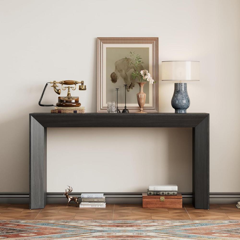 image:imageChristopher Knight Home Mirod 59 Console Tables Wood Veneer Top Sofa Table Fireplace Design Spacious Long Behind Couch Table for Living Room Hallway Entryway Perfect for Display Items BlackBlack