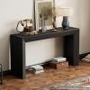 Christopher Knight Home Mirod 59″ Console Tables, Wood Veneer Top Sofa Table, Fireplace Design, Spacious Long Behind Couch Table for Living Room Hallway Entryway, Perfect for Display Items, Black(Black)