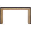 Christopher Knight Home Mirod 59″ Console Tables, Wood Veneer Top Sofa Table, Fireplace Design, Spacious Long Behind Couch Table for Living Room Hallway Entryway, Perfect for Display Items, Black(Brown+black)