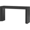 Christopher Knight Home Mirod 59″ Console Tables, Wood Veneer Top Sofa Table, Fireplace Design, Spacious Long Behind Couch Table for Living Room Hallway Entryway, Perfect for Display Items, Black(Black)