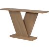 Christopher Knight Home Mirod 59.8″ Console Tables, Natural Wood Veneer Sofa Table, V-Shaped Base, Narrow Long Behind Couch Table for Living Room Hallway Entryway, Perfect for Display Items, Gray(Brown)