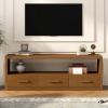 Christopher Knight Home Mirod 74″ TV Stand, Wooden Entertainment Center Console, Rectangular TV Stand, Storage Cabinet, Metal Handle Drawers, Ample Space Console Cabinet for Living Room Bedroom, Brown(Brown)