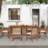 Christopher Knight Home Peggy 72″ Farmhouse Patio Acacia Wood Dining Table, Indoor and Outdoor Dining Room Table for 8 Persons, Rectangular Dining Table for Backyard/Garden, Teak Brown(72″ Length)
