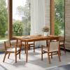 Christopher Knight Home Peggy 72″ Farmhouse Patio Acacia Wood Dining Table, Indoor and Outdoor Dining Room Table for 8 Persons, Rectangular Dining Table for Backyard/Garden, Teak Brown(63″ Length)