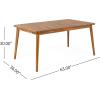 Christopher Knight Home Peggy 72″ Farmhouse Patio Acacia Wood Dining Table, Indoor and Outdoor Dining Room Table for 8 Persons, Rectangular Dining Table for Backyard/Garden, Teak Brown(63″ Length)