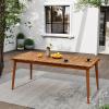 Christopher Knight Home Peggy 72″ Farmhouse Patio Acacia Wood Dining Table, Indoor and Outdoor Dining Room Table for 8 Persons, Rectangular Dining Table for Backyard/Garden, Teak Brown(72″ Length)