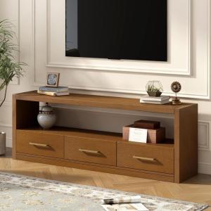 Christopher Knight Home Mirod 74″ TV Stand, Wooden Entertainment Center Console, Rectangular TV Stand, Storage Cabinet, Metal Handle Drawers, Ample Space Console Cabinet for Living Room Bedroom, Brown(Brown)