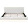 Christopher Knight Home Bettine Queen Size Bed Frame, Upholstered Queen Size Headborad and Bed, Rectangular Velvet Headboard, Solid Wood Frame, Slats Panel Platform, No Box Spring Needed, 800lbs White(King)