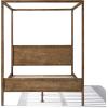 Christopher Knight Home Darnel Wooden Canopy Bed Frame Queen Size with Headboard, 4 Poster Platform Queen Bed Frame, Strong Wood Slat Mattress Support, No Box Spring Needed, Antique Natural
