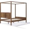 Christopher Knight Home Darnel Wooden Canopy Bed Frame Queen Size with Headboard, 4 Poster Platform Queen Bed Frame, Strong Wood Slat Mattress Support, No Box Spring Needed, Antique Natural