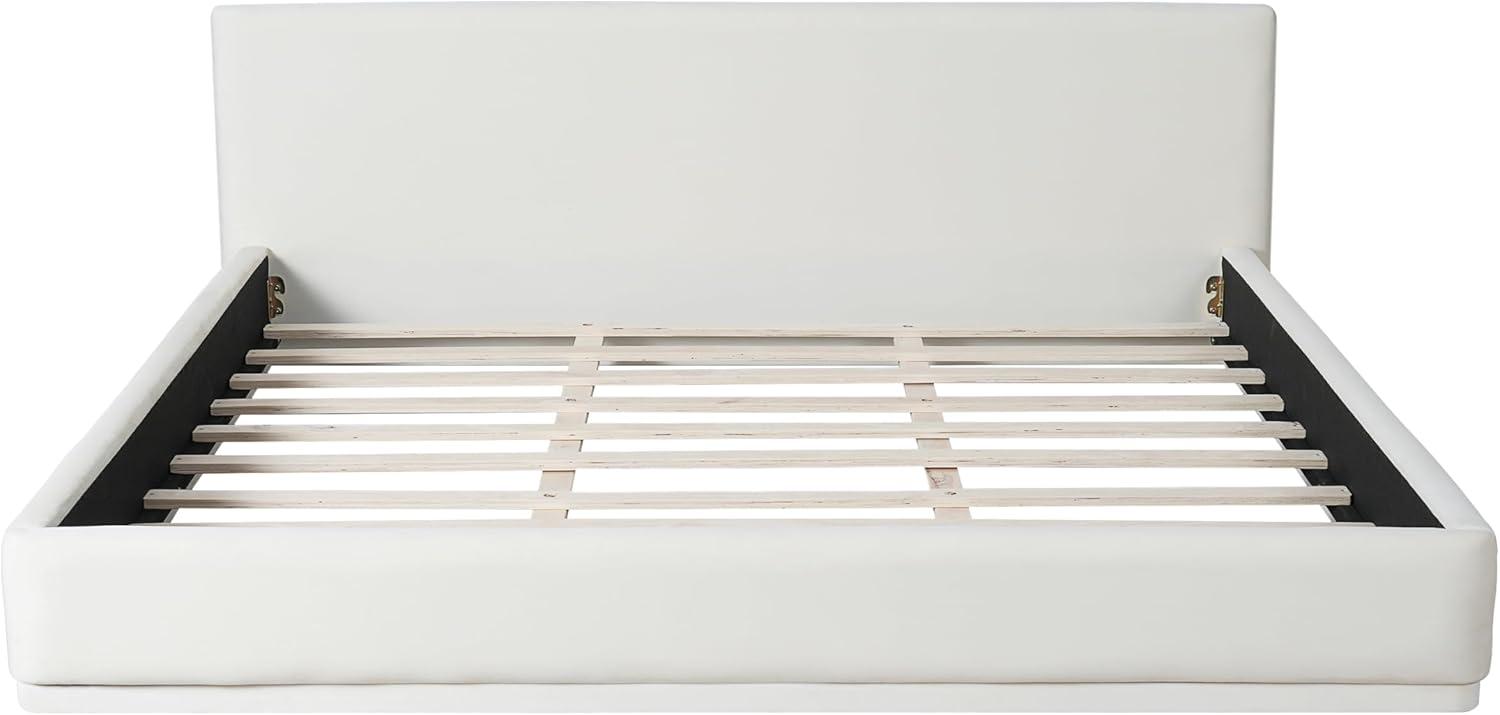 image:imageChristopher Knight Home Bettine Velvet King Size Headboard and Bed Frame Rectangular King Size Bed Upholstered Headboard Slats Panel Support Platform No Box Spring Needed Easy Assembly WhiteKing