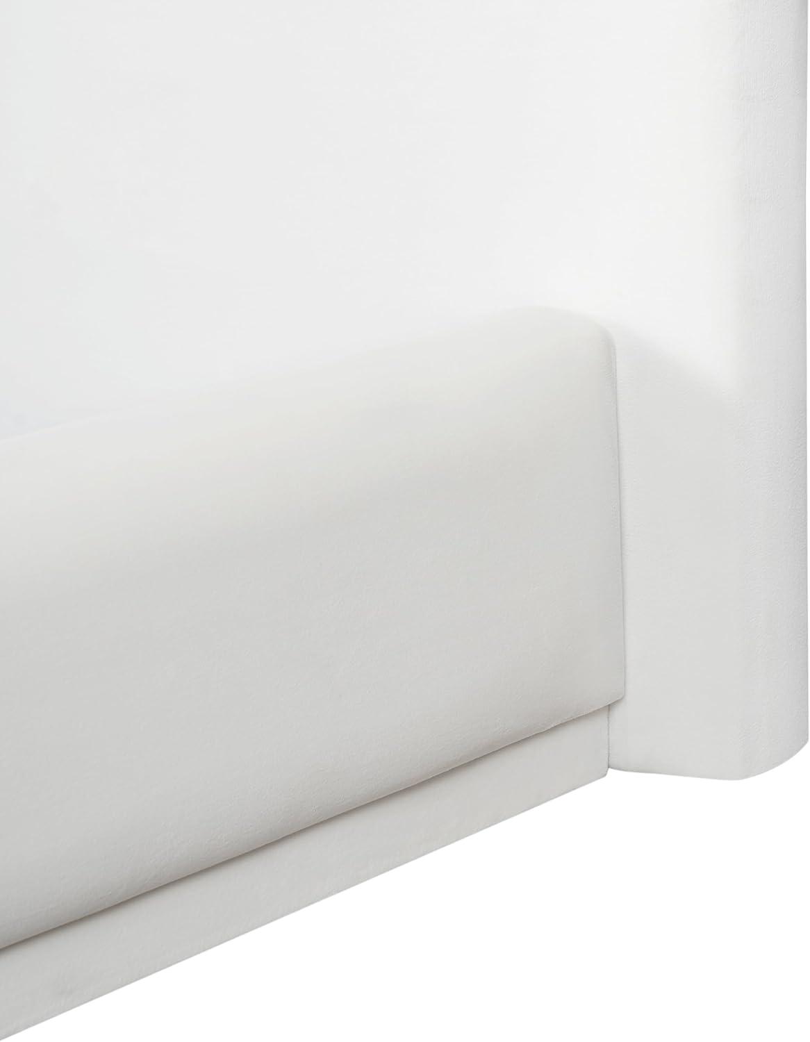 image:imageChristopher Knight Home Bettine Velvet King Size Headboard and Bed Frame Rectangular King Size Bed Upholstered Headboard Slats Panel Support Platform No Box Spring Needed Easy Assembly WhiteKing