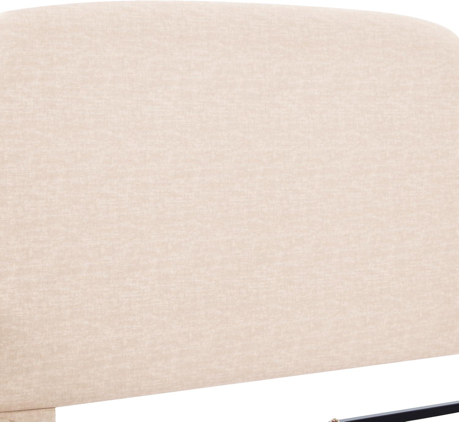 image:imageChristopher Knight Home Joplin Modern King Size Platform Bed Frame with Fabric Upholstered Headboard Wooden King Size Bed Frame with Side Shelves No Box Spring Needed Easy Assembly OrangeBeige
