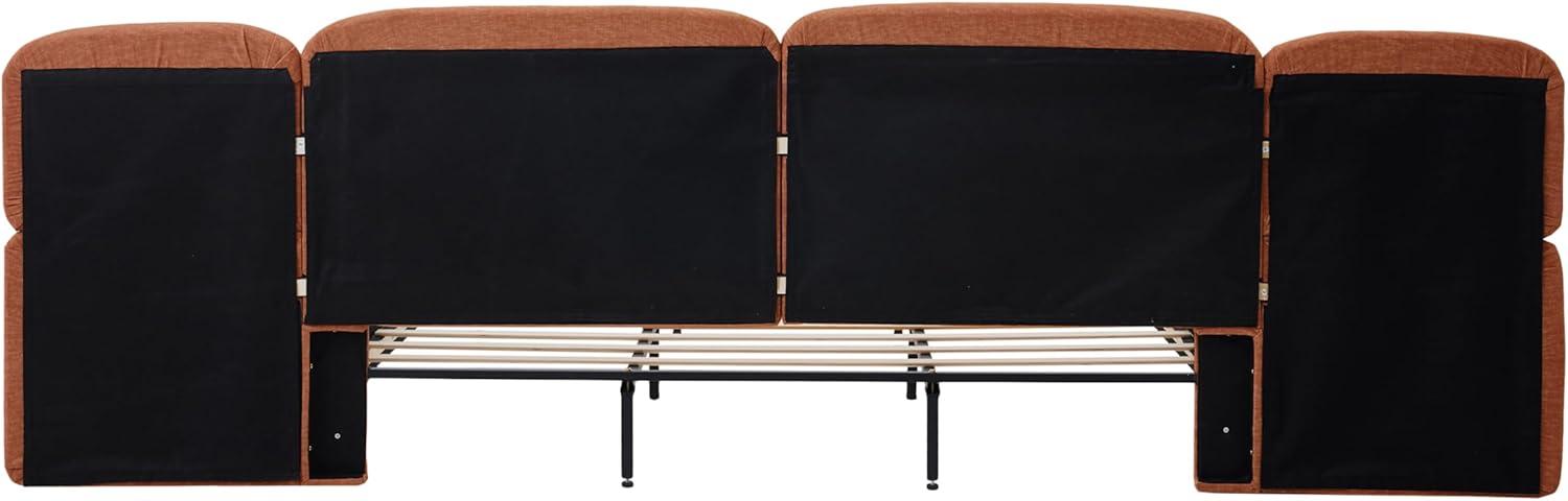 image:imageChristopher Knight Home Joplin Modern King Size Platform Bed Frame with Fabric Upholstered Headboard Wooden King Size Bed Frame with Side Shelves No Box Spring Needed Easy Assembly OrangeOrange