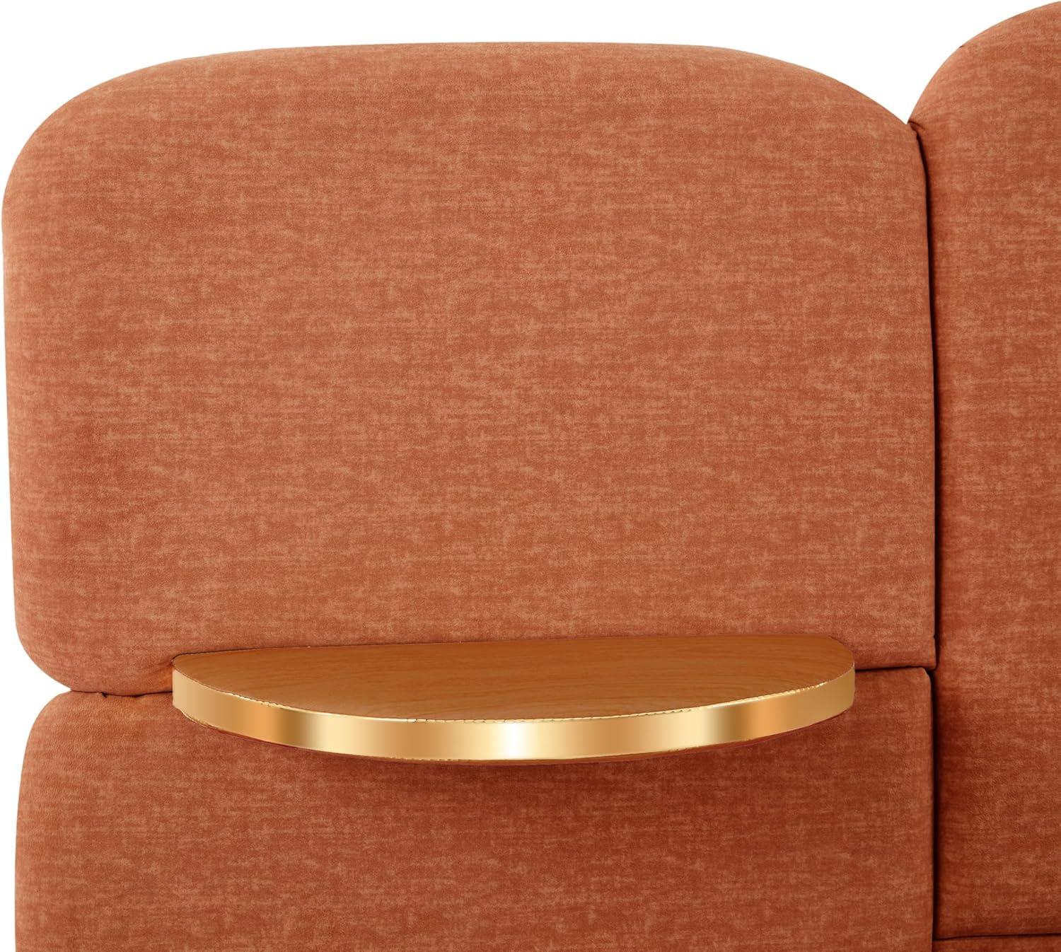 image:imageChristopher Knight Home Joplin Modern King Size Platform Bed Frame with Fabric Upholstered Headboard Wooden King Size Bed Frame with Side Shelves No Box Spring Needed Easy Assembly OrangeOrange